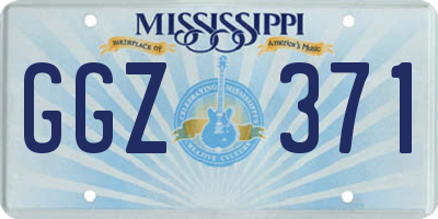 MS license plate GGZ371