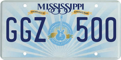 MS license plate GGZ500