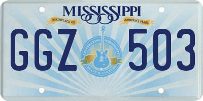 MS license plate GGZ503