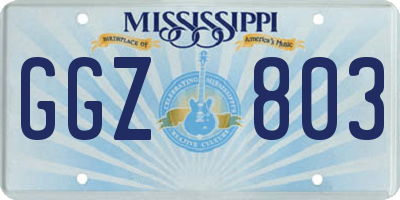 MS license plate GGZ803