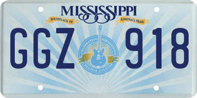 MS license plate GGZ918