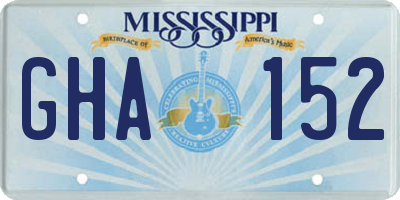 MS license plate GHA152