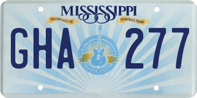 MS license plate GHA277