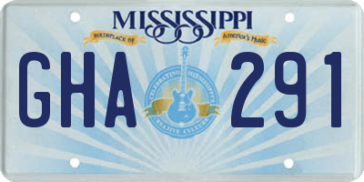 MS license plate GHA291