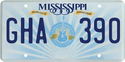 MS license plate GHA390