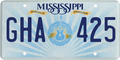 MS license plate GHA425