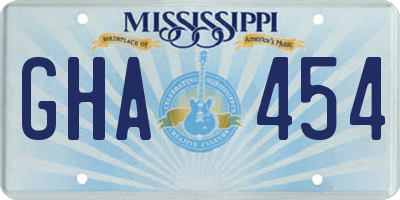 MS license plate GHA454