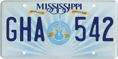 MS license plate GHA542