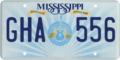 MS license plate GHA556