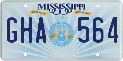 MS license plate GHA564