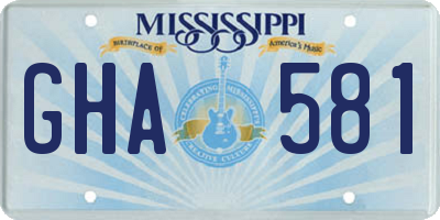 MS license plate GHA581