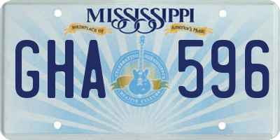 MS license plate GHA596
