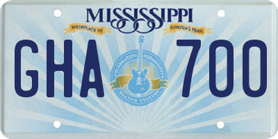 MS license plate GHA700