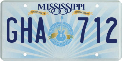 MS license plate GHA712