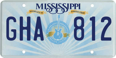 MS license plate GHA812