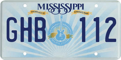 MS license plate GHB112