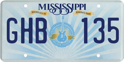 MS license plate GHB135