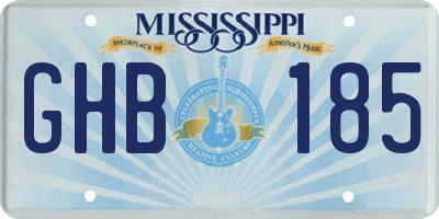 MS license plate GHB185