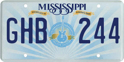 MS license plate GHB244