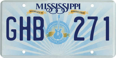 MS license plate GHB271