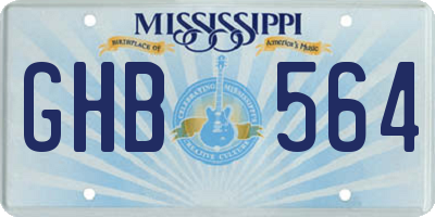 MS license plate GHB564