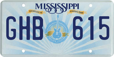 MS license plate GHB615