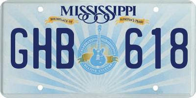 MS license plate GHB618
