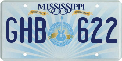 MS license plate GHB622