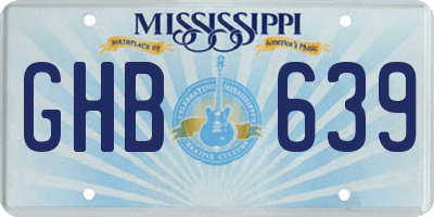MS license plate GHB639