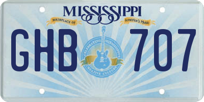 MS license plate GHB707