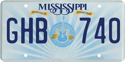 MS license plate GHB740