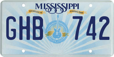 MS license plate GHB742
