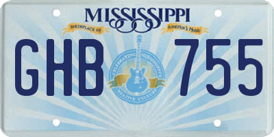 MS license plate GHB755