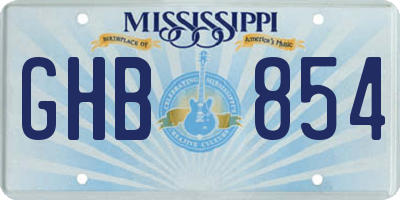 MS license plate GHB854