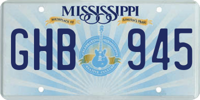MS license plate GHB945