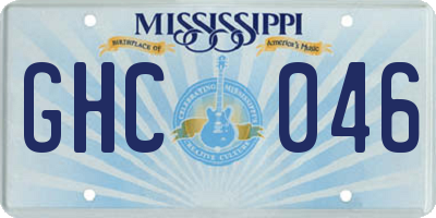 MS license plate GHC046