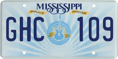 MS license plate GHC109