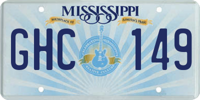 MS license plate GHC149