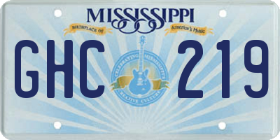 MS license plate GHC219