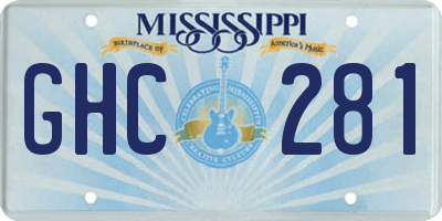 MS license plate GHC281