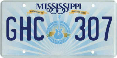 MS license plate GHC307
