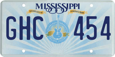 MS license plate GHC454