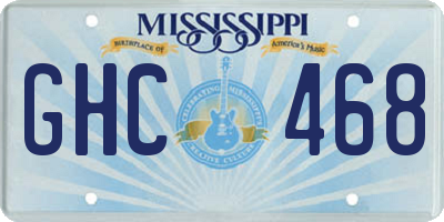 MS license plate GHC468