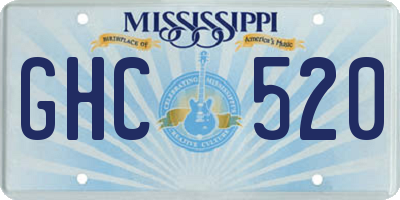 MS license plate GHC520
