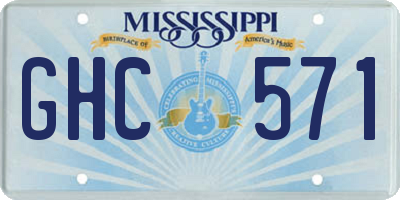 MS license plate GHC571