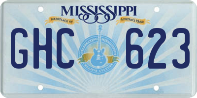 MS license plate GHC623