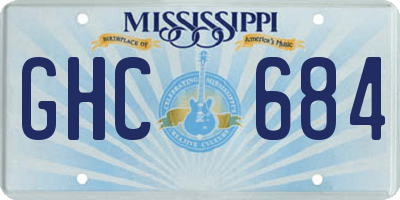 MS license plate GHC684