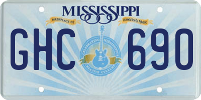 MS license plate GHC690