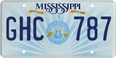MS license plate GHC787
