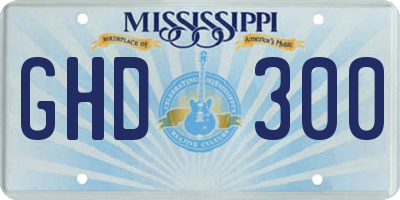 MS license plate GHD300